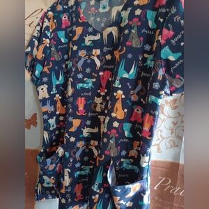 Animal Print Scrub Top